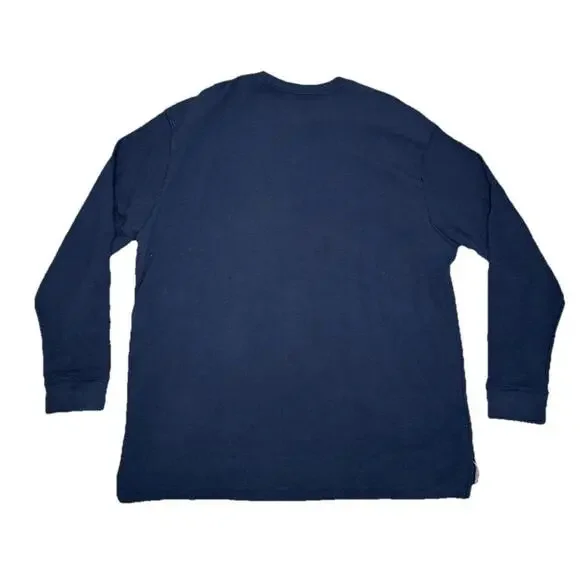 Stanley Thermal Shirt Mens 2XLT Blue Henley Pullover Waffle Long Sleeve Workwear - Picture 4 of 5